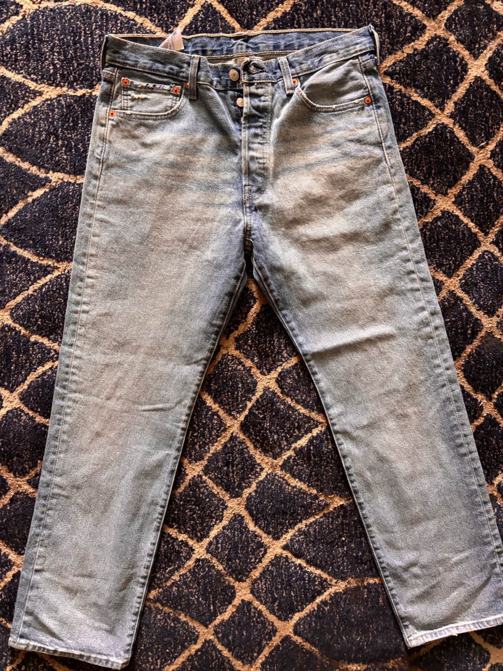 Vintage Men's Light Blue Denim Jeans - Classic Straight Fit